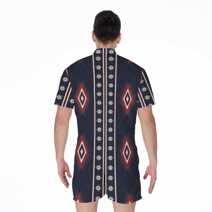 Native Tribal Navajo Pattern Print Men's Rompers