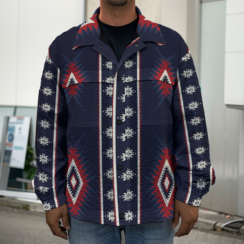 Native Tribal Navajo Pattern Print Men's Shirt Jacket