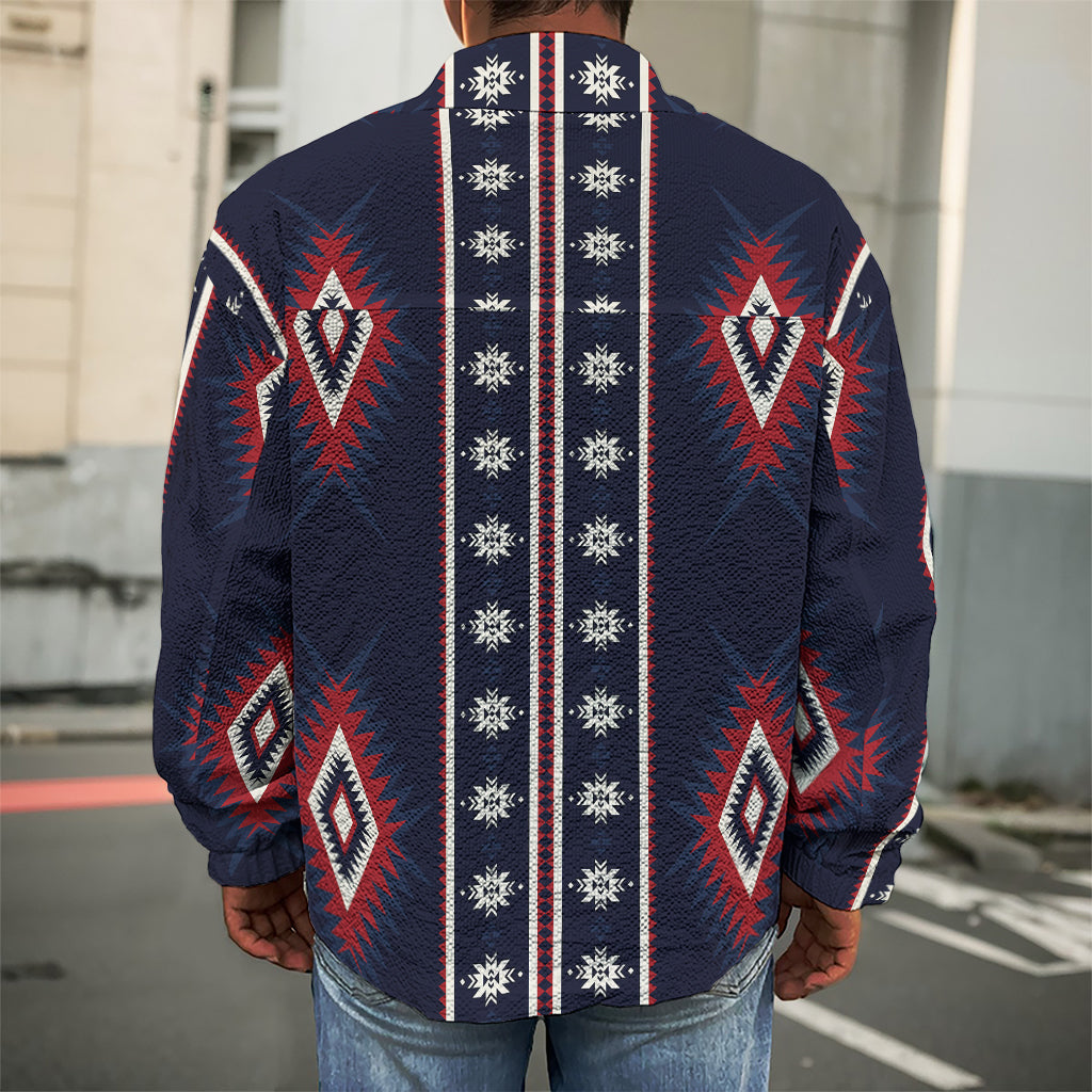 Native Tribal Navajo Pattern Print Men's Shirt Jacket