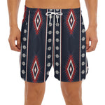Native Tribal Navajo Pattern Print Men's Split Running Shorts