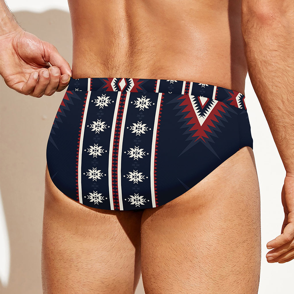 Native Tribal Navajo Pattern Print Men's Swim Briefs