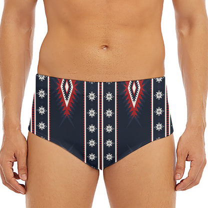Native Tribal Navajo Pattern Print Men's Triangle Swim Briefs