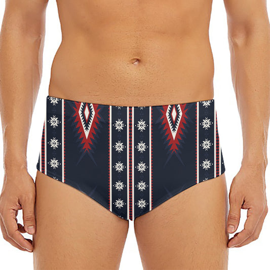 Native Tribal Navajo Pattern Print Men's Triangle Swim Briefs