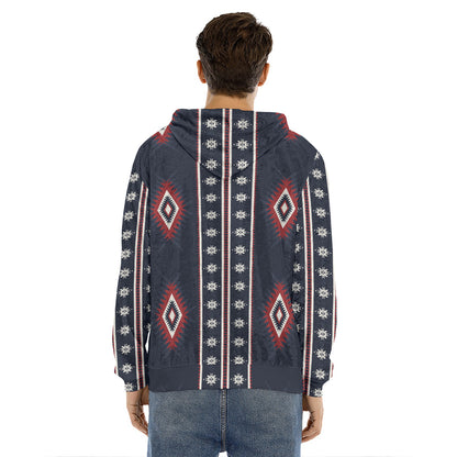 Native Tribal Navajo Pattern Print Men's Velvet Pullover Hoodie