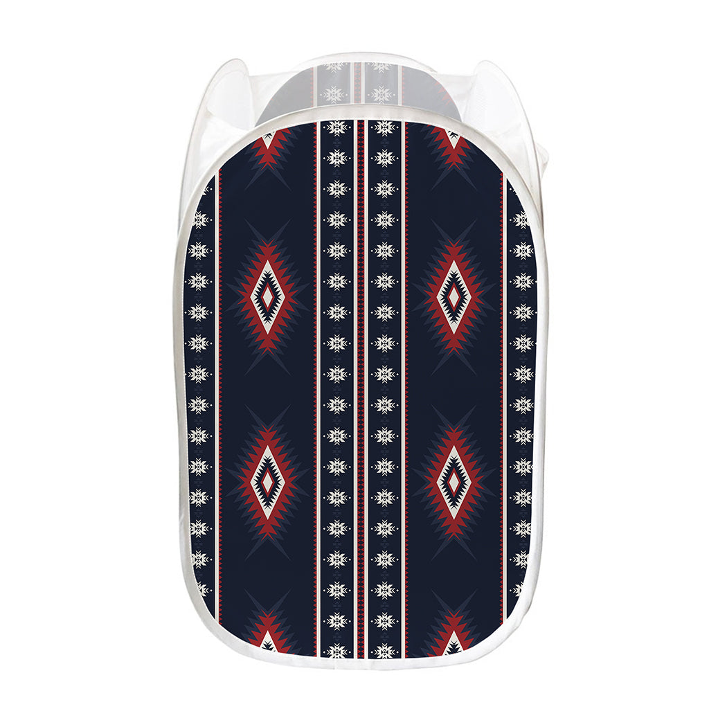 Native Tribal Navajo Pattern Print Mesh Laundry Hamper