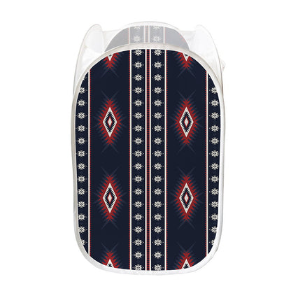 Native Tribal Navajo Pattern Print Mesh Laundry Hamper