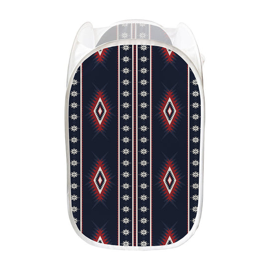Native Tribal Navajo Pattern Print Mesh Laundry Hamper