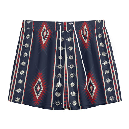 Native Tribal Navajo Pattern Print Mesh Shorts
