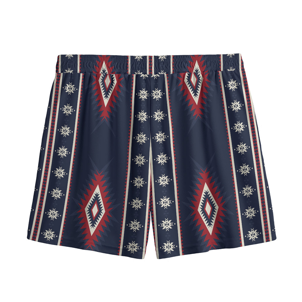 Native Tribal Navajo Pattern Print Mesh Shorts