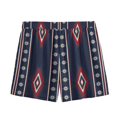 Native Tribal Navajo Pattern Print Mesh Shorts