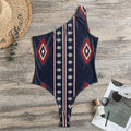 Native Tribal Navajo Pattern Print One Shoulder Bodysuit