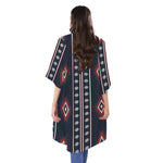 Native Tribal Navajo Pattern Print Open Front Beach Cover Up