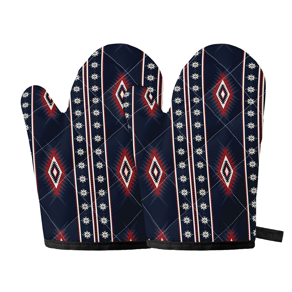 Native Tribal Navajo Pattern Print Oven Mitts