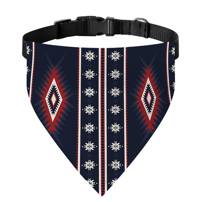 Native Tribal Navajo Pattern Print Over The Collar Dog Bandana