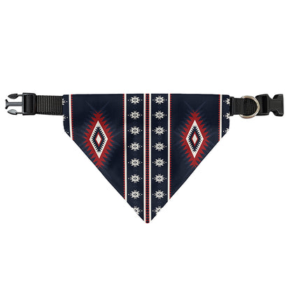Native Tribal Navajo Pattern Print Over The Collar Dog Bandana