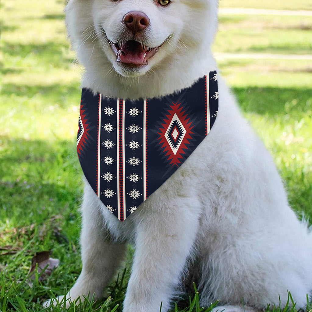 Native Tribal Navajo Pattern Print Over The Collar Dog Bandana