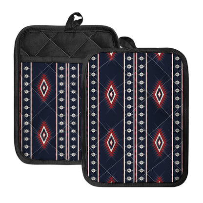 Native Tribal Navajo Pattern Print Pot Holders With Pocket