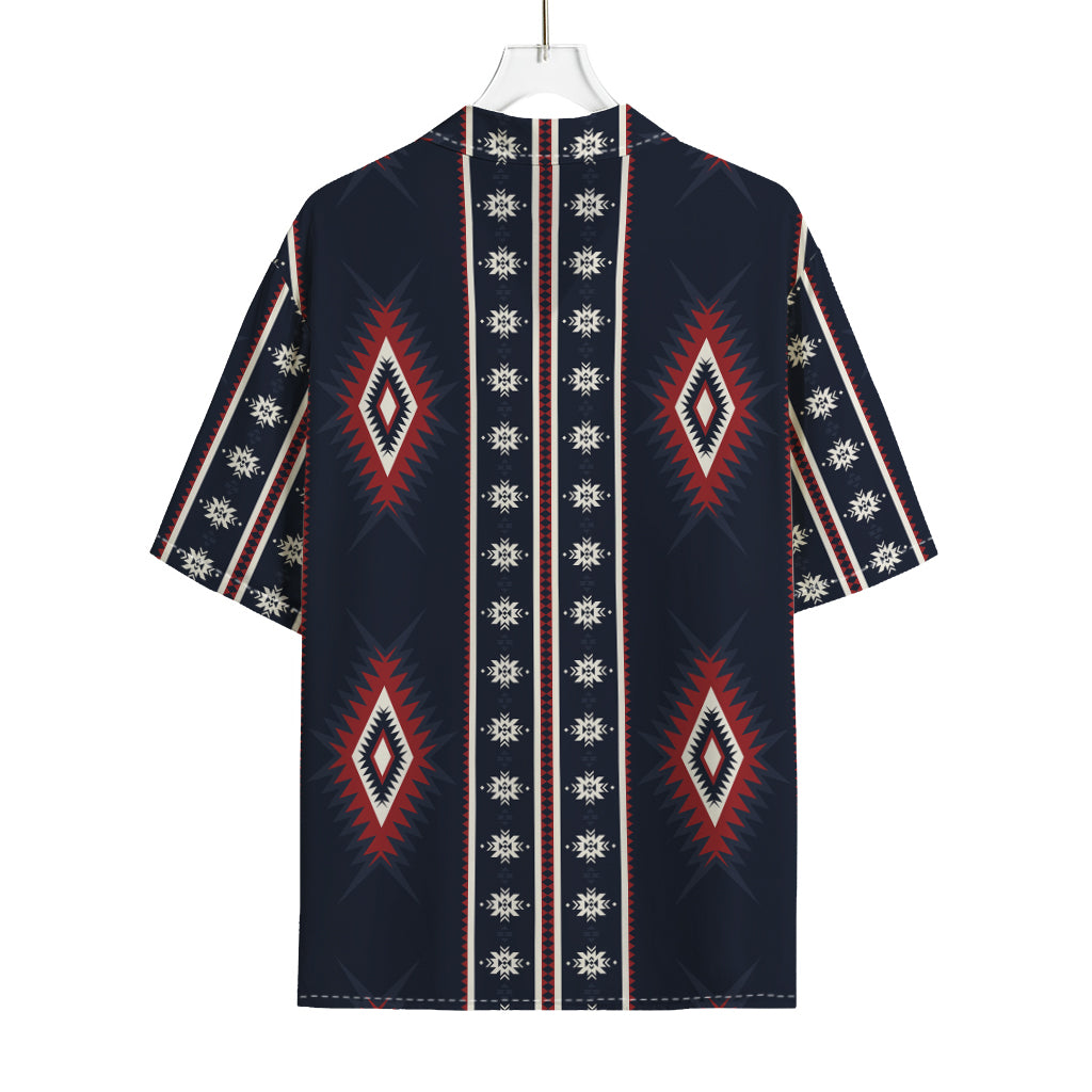 Native Tribal Navajo Pattern Print Rayon Hawaiian Shirt