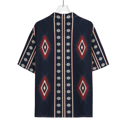 Native Tribal Navajo Pattern Print Rayon Hawaiian Shirt