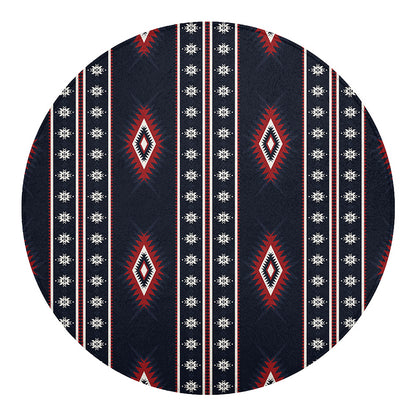 Native Tribal Navajo Pattern Print Round Blanket