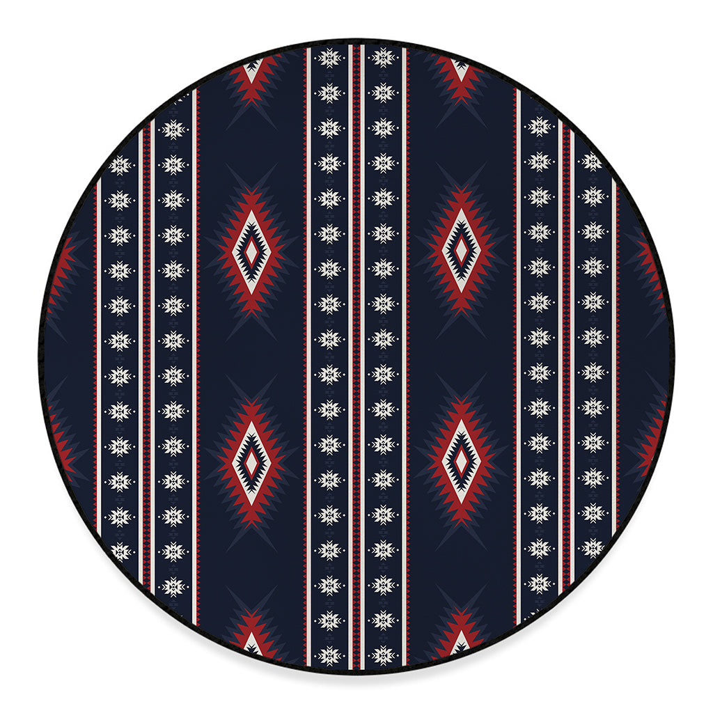 Native Tribal Navajo Pattern Print Round Floor Mat