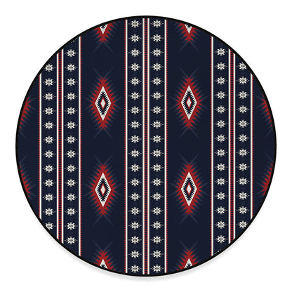 Native Tribal Navajo Pattern Print Round Floor Mat