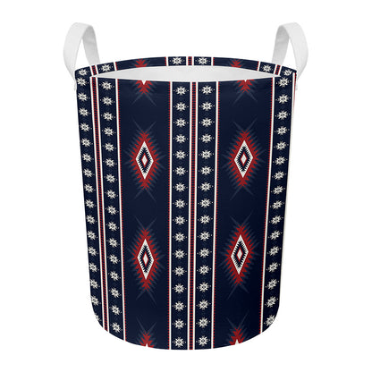 Native Tribal Navajo Pattern Print Round Laundry Basket