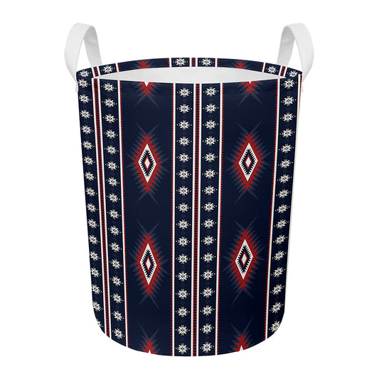 Native Tribal Navajo Pattern Print Round Laundry Basket