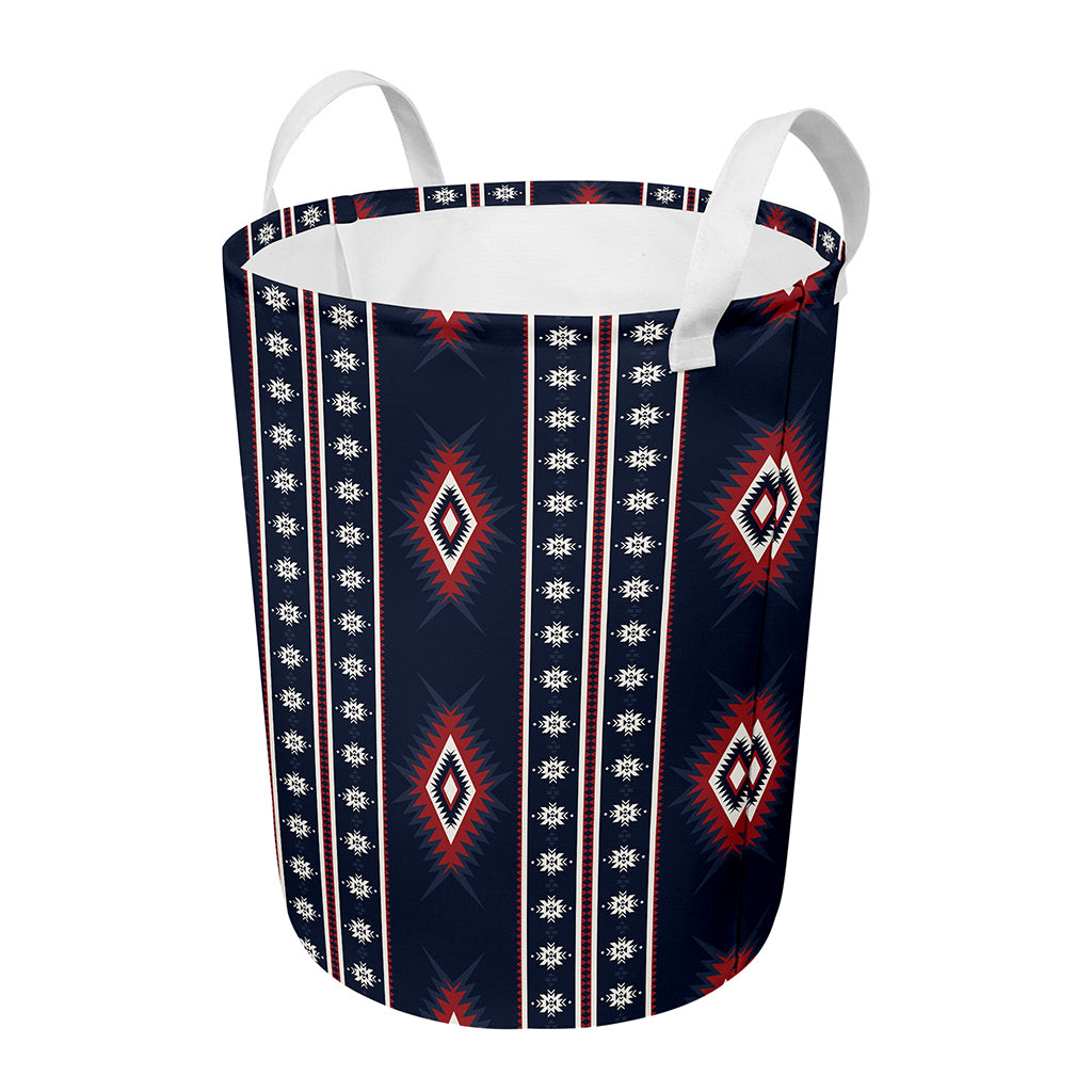Native Tribal Navajo Pattern Print Round Laundry Basket