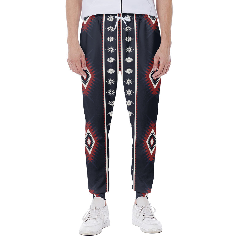 Native Tribal Navajo Pattern Print Scuba Joggers