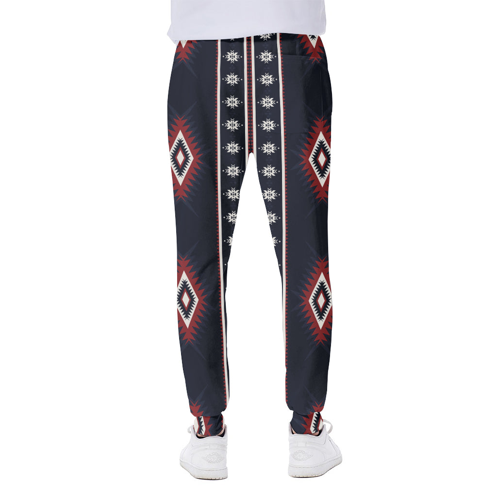 Native Tribal Navajo Pattern Print Scuba Joggers