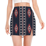 Native Tribal Navajo Pattern Print Side Slit Mini Skirt