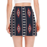 Native Tribal Navajo Pattern Print Side Slit Mini Skirt