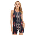 Native Tribal Navajo Pattern Print Sleeveless One Piece Swimsuit