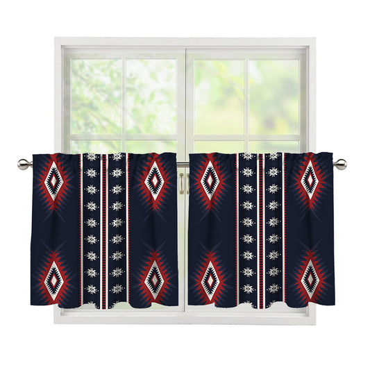 Native Tribal Navajo Pattern Print Tier Curtains
