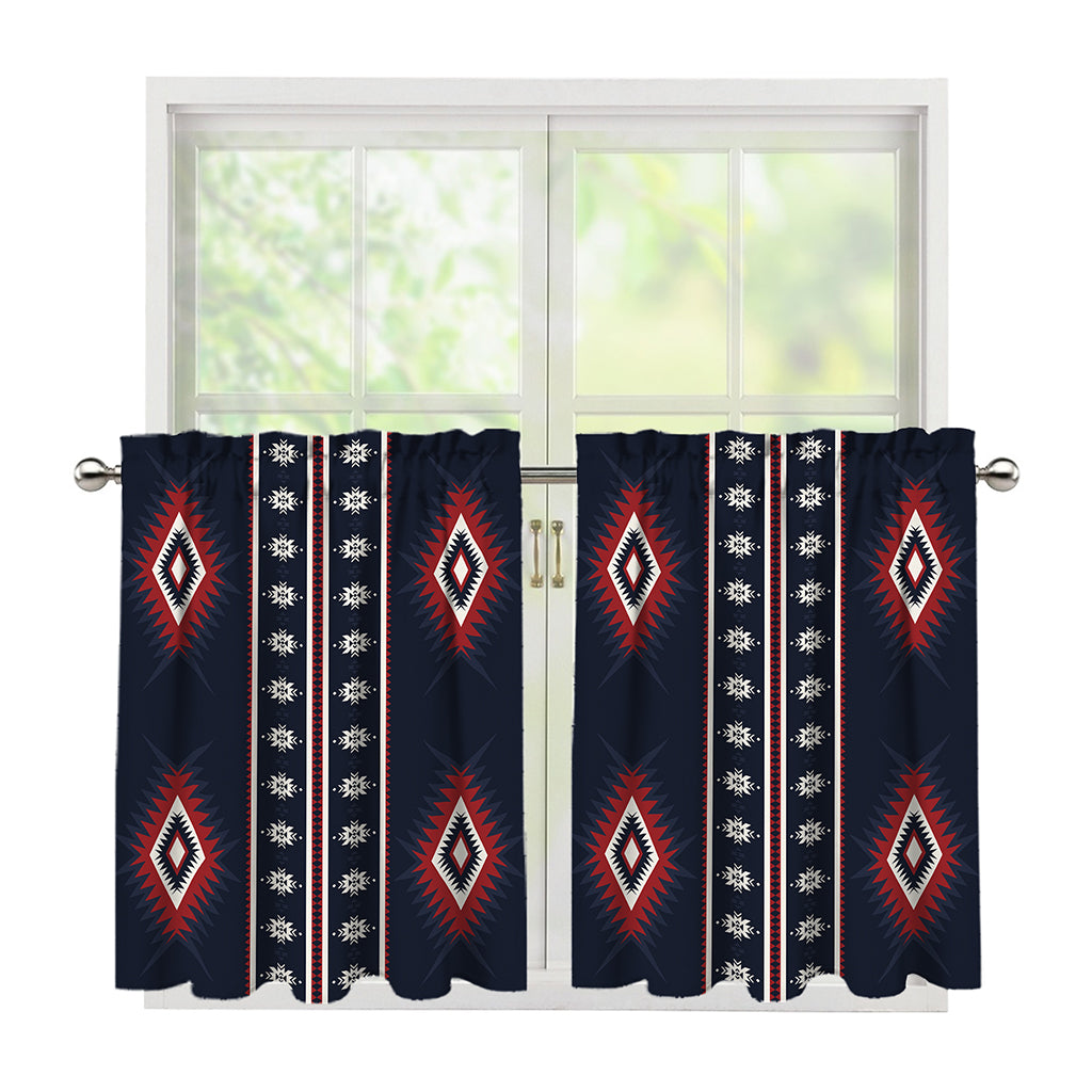 Native Tribal Navajo Pattern Print Tier Curtains