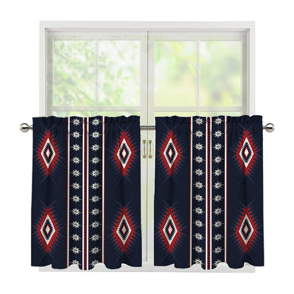 Native Tribal Navajo Pattern Print Tier Curtains