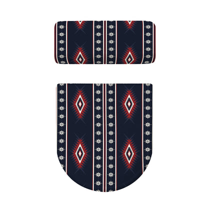 Native Tribal Navajo Pattern Print Toilet Lid And Tank Cover Set