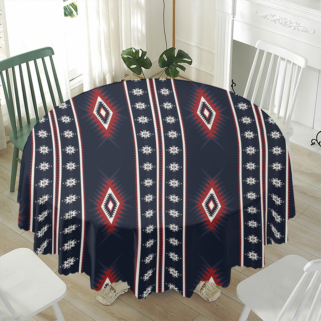 Native Tribal Navajo Pattern Print Waterproof Round Tablecloth