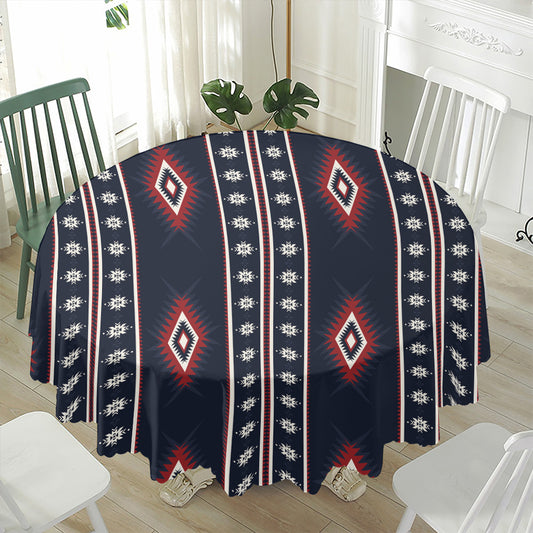 Native Tribal Navajo Pattern Print Waterproof Round Tablecloth