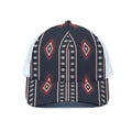 Native Tribal Navajo Pattern Print White Mesh Trucker Hat