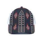 Native Tribal Navajo Pattern Print White Mesh Trucker Cap