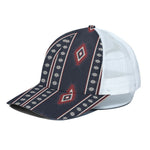 Native Tribal Navajo Pattern Print White Mesh Trucker Cap