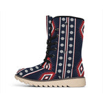 Native Tribal Navajo Pattern Print Winter Boots