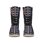 Native Tribal Navajo Pattern Print Winter Boots