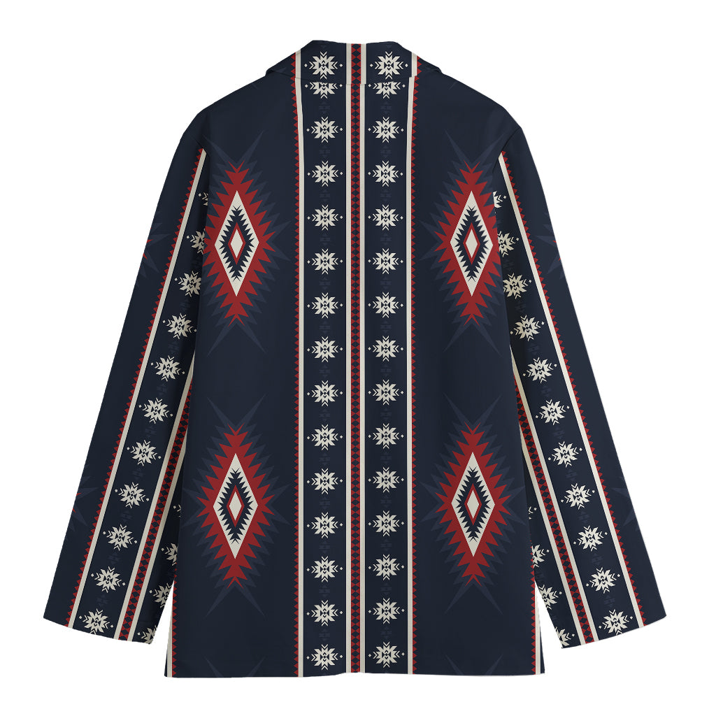 Native Tribal Navajo Pattern Print Women's Cotton Blazer