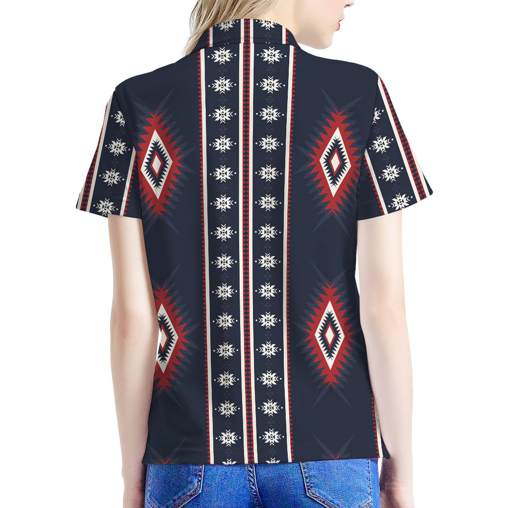 Native Tribal Navajo Pattern Print Women's Polo Shirt