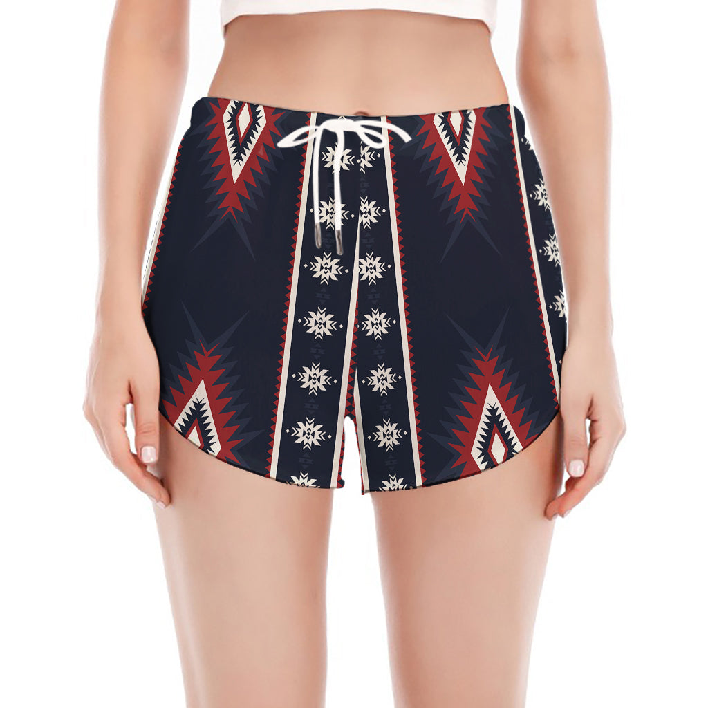 Native Tribal Navajo Pattern Print Women's Split Running Shorts