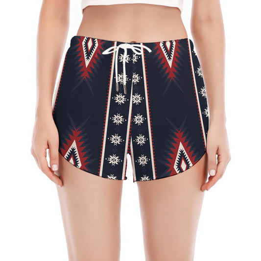 Native Tribal Navajo Pattern Print Women's Split Running Shorts