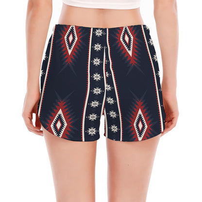 Native Tribal Navajo Pattern Print Women's Split Running Shorts